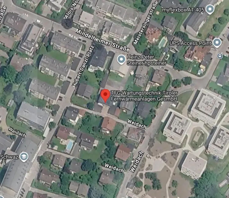 Standortkarte Tiroler Fernwärmeanlagen GesmbH, Weidach 21, 6130 Schwaz
